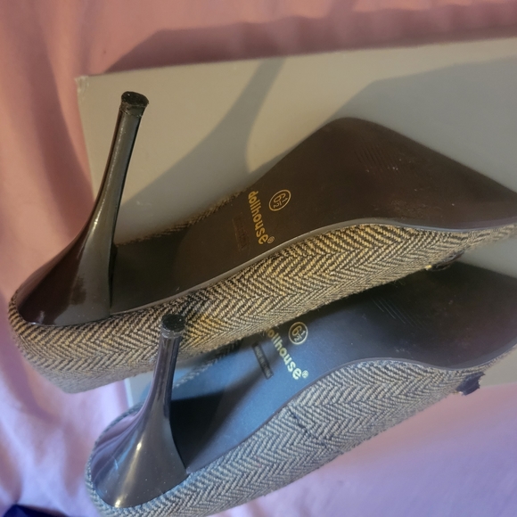 New Dollhouse Houndstooth Heels Woman Size 6.5 4" Pointed Toe Heels - Picture 3 of 4